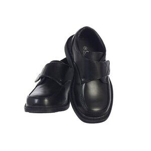 LITO Boys' Classic Black Dress Shoes w/ Strap -‎ Size 1 Special Occasion